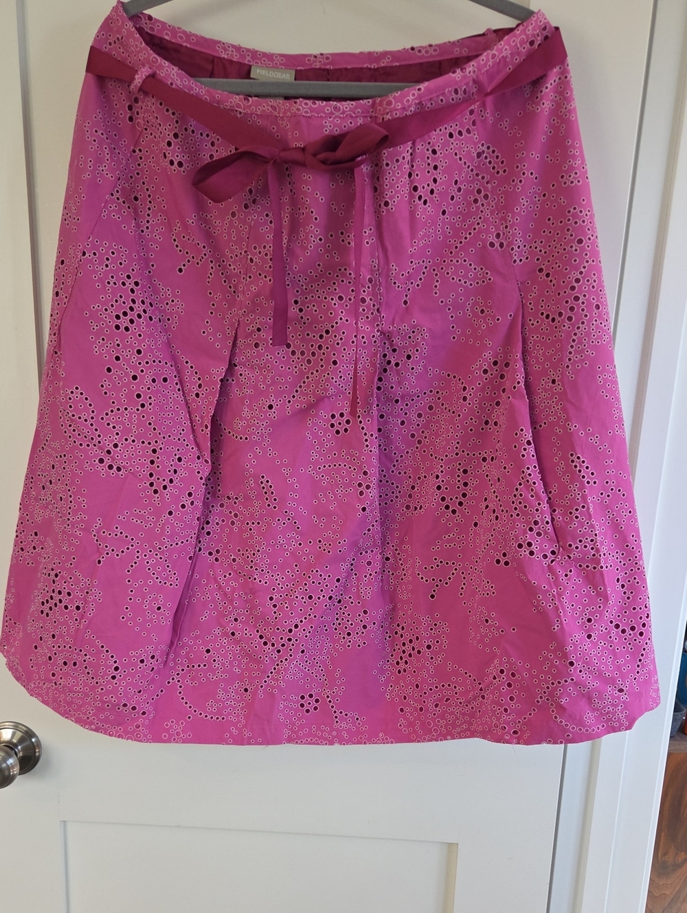Women’s Pink Eyelet A-Line Skirt with Waist Tie by Pendleton